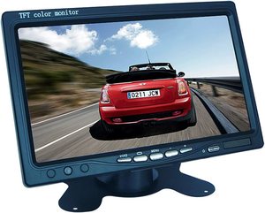 Monitor de vista trasera de coche Digital de camión de retroiluminación portátil de 7 pulgadas para cámara de respaldo de coche NTSC/PAL con soporte de control remoto - Product Image 4