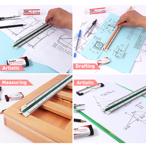 Foska yüksek kalite ABS malzeme renk kodlu mimarlar için mimari ölçekli üçgen cetvel öğrenciler Draftsman mühendisleri - Product Image 6