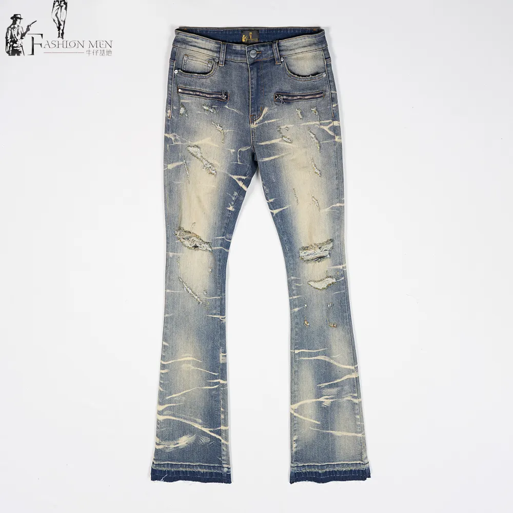 Odm jeans holed loe jeans nặng rửa người đàn ông của Jeans chất lượng cao