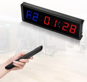 KYX 1,5 дюймов 6-значный светодиодный дисплей портативные настенные часы фитнес-таймер в тренажерном зале 12/24 часы реального времени с пультом дистанционного управления - Product Image 5