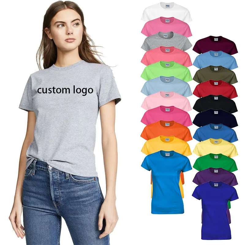 Camiseta gris de alta calidad para mujer, 180GSM, para correr, fitness, liso, con logo personalizado, unisex, vintage, para mujer