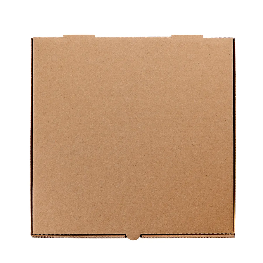 Caja desechable de cartón kraft para llevar, caja para pizza, color blanco y marrón, con logotipo personalizado, venta al por mayor, 7/10/12/33 pulgadas