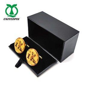 Factory Direct Sale Price Custom High Quality Silver Gold Metal Soft Hard Enamel Color <strong>Cufflinks</strong> Gift Sets With Box For Mens - Product Image 3