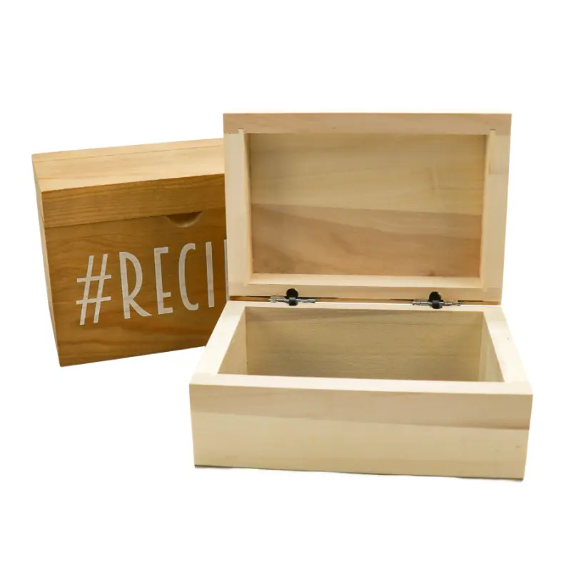 Wholesale unfinished custom size small large display keepsake wooden bamboo packaging boxes with hinged sliding lid