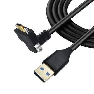 90度向上角度5gbps 3a Usb 3.1直角C型双螺钉锁定到Usb 3.0 A公Usb C向下角度C型电缆 - Product Image 2
