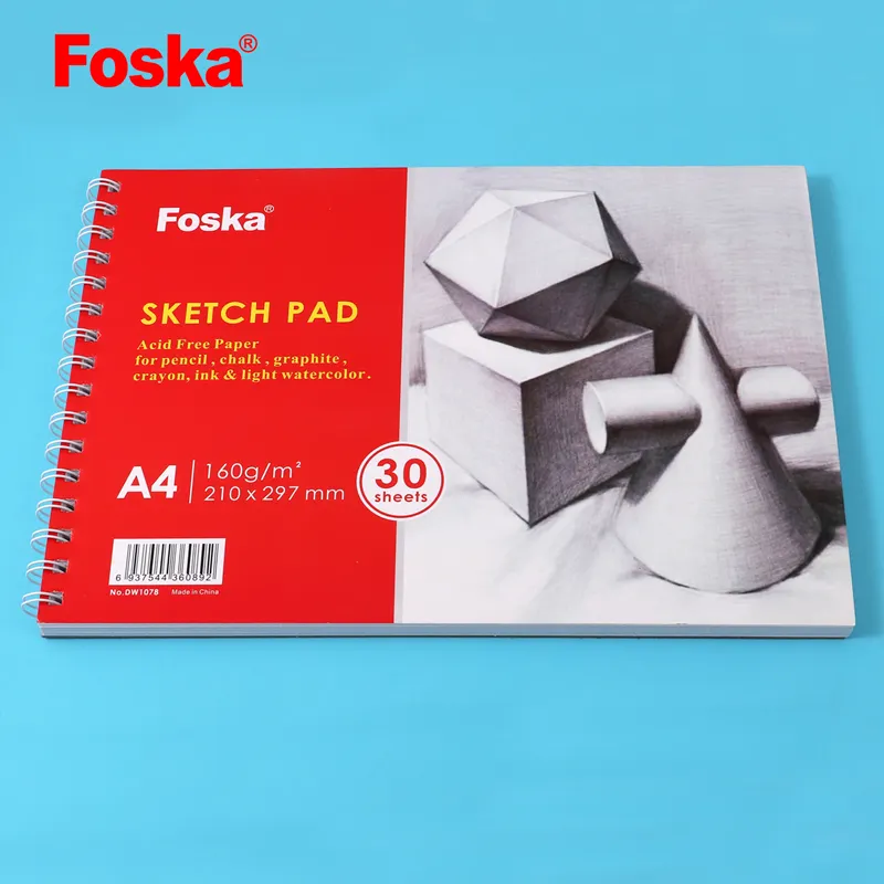 تخفيضات هائلة فوسكا A3 A4 بغلاف مقوى 30 ورقة / كتاب ورقي كتاب الرسم اليدوي لدفتر ملاحظات الرسم باليد اللولبي