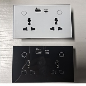 智能生活双通用插座，带2个USB wi-fi 2组智能墙壁插座电源监控USB Type-C Tuya墙壁插座16A - Product Image 2