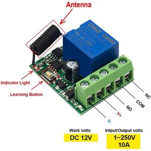 433MHz Universal Wireless-Fernbedienung schalter DC 12V 1CH Relais empfänger modul HF-Sender Momentan-Kipp verriegelung für Gate - Product Image 2