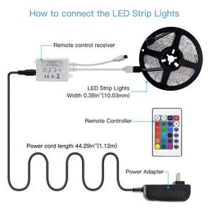 App kontrolü bluetooth müzik led şerit ışık SMD 5050 30 led/metre 5m set, ses kontrolü akıllı led ışıklar şerit RGB - Product Image 2
