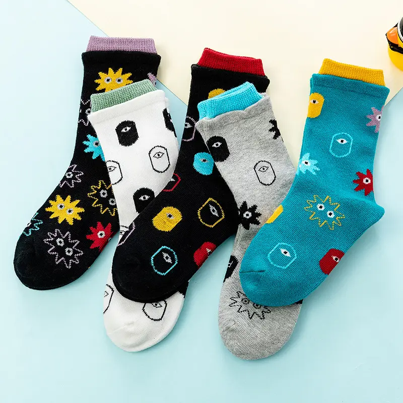 Wholesale Spring New Fashion British Style Fancy Kids Socks Cartoon Long Tube Socks For Children