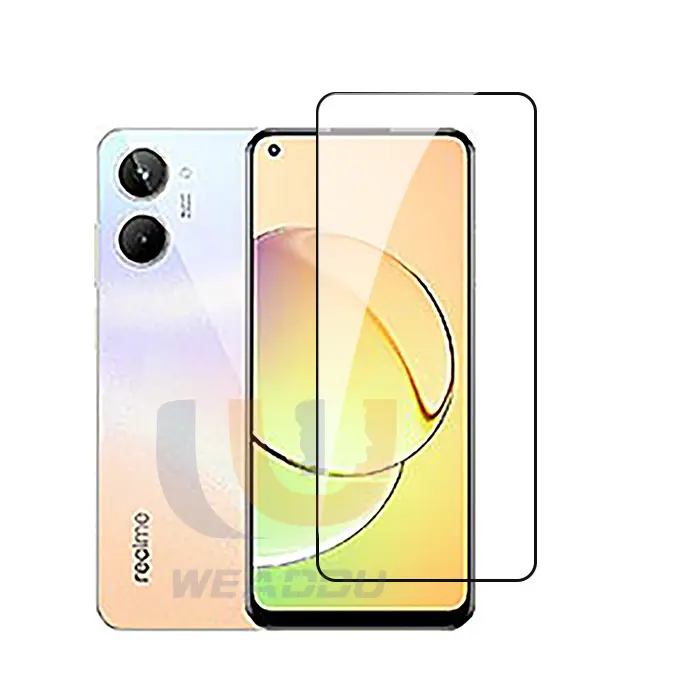 Realme 10 temperli cam ekran koruyucu için WEADDU