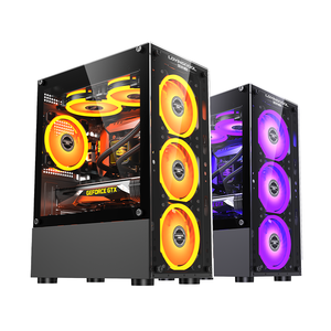 Lovingcool <span class=keywords><strong>2025</strong></span> Double Glowing Circles Factory سعر البيع بالجملة Factory Style New Style Pc Case Mid Tower Gaming <span class=keywords><strong>Computer</strong></span> Case