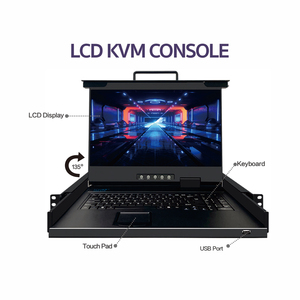 VGA 4K 60Hz 1080p 1U机架式液晶KVM交换机，带4 8 16端口17 18 19英寸KVM控制台，用于服务器机架式库存 - Product Image 4