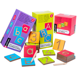 Educational <strong>Toy</strong> Wooden Groove Blind <strong>Writing</strong> and Calligraphy Board Kids Numbers and Letters Learning Board - Product Image 1