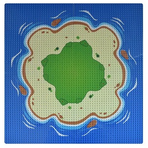 Juego de bloques de construcción educativos, montaje de partículas pequeñas, patrón de escena de juguete, placa Base de isla militar de Río - Product Image 1