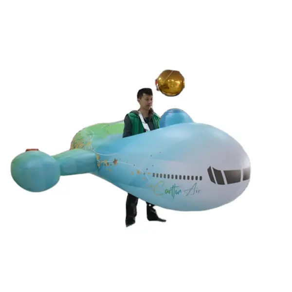 بالون طائرة من البلاستيك مخصصة من هونغي طراز طائرة قابلة للنفخ بالون طائرة طائفة لسباحة المسابح