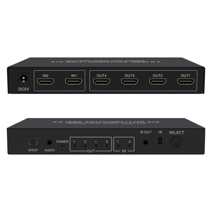 <strong>2</strong>.0 for HDMI <strong>Splitter</strong> <strong>2</strong>-In 4-Out 4K 60Hz Video with Audio Out 2x4 Switch Video <strong>Splitters</strong> &amp; Converters