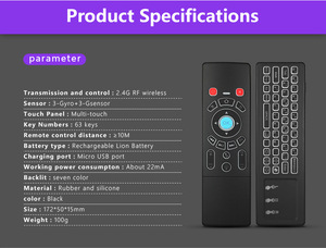 New T6 Double Side Flying <strong>Mouse</strong> <strong>Keyboard</strong> with Touchpad 2.4G 6-Gyro Android STB TV <strong>Computer</strong> Laptop Remote <strong>Control</strong> - Product Image 6