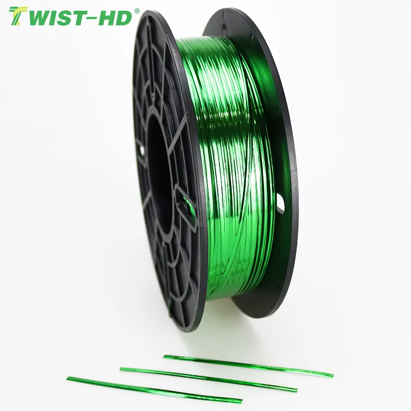 HOT SALE Werks versorgung 1000 Meter Spool Twist Ties Metallic PET Film Coated Wire Tie Golddraht für Bakery Lollipop