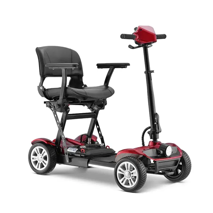 Sıcak elektrikli katlanabilir yetişkin engelli hareketlilik scooter toptan katlanır 4 tekerlekli elektrikli yaşlı hareketlilik engelli motosikleti