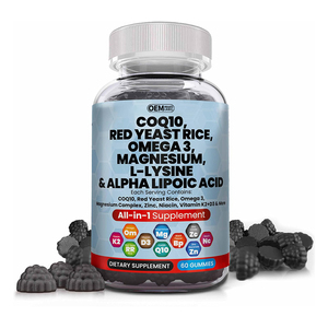 L-lysine、Omega3マグネシウムアルファ脂肪酸、およびコエンザイムQ10アミノ酸グミは、すべて1つのサプリメントで全体的な健康を促進します