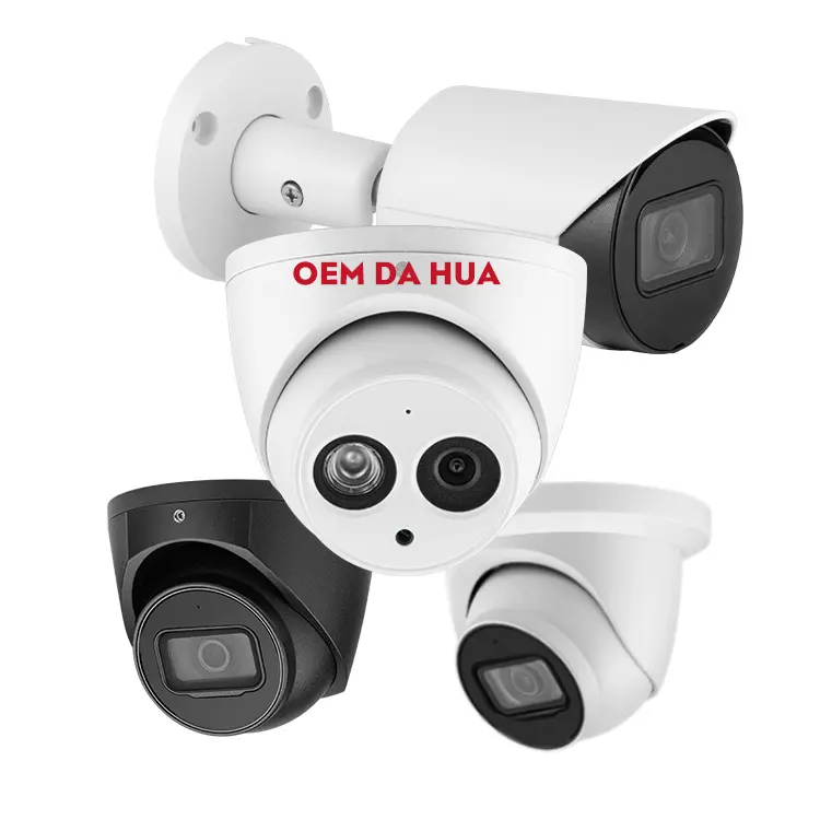 Oem Dh 5mp 8mp Bewegingsdetectie Sterlicht Zwart Torentje Oogbol Netwerkcamera 4mp 4K 6mp Poe Ip67 Bullet Ip Camera