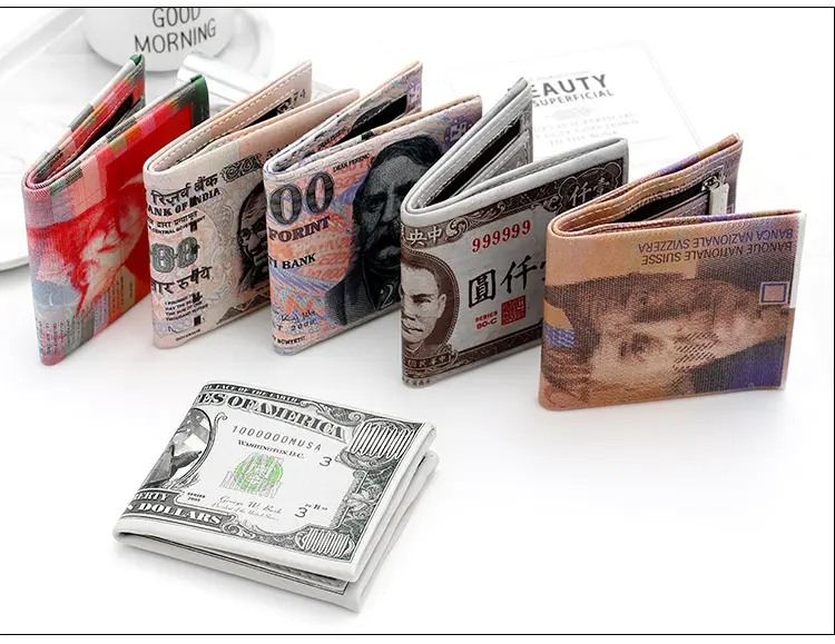 2022 Kunden spezifische nationale charakter is tische gedruckte kurze Brieftasche PU-Leder lässige Brieftasche Geldbörse Geldbörse Reise brieftasche
