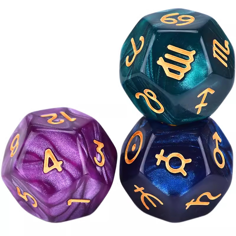 colorful-Constellation dice a2 swirl 3 pack