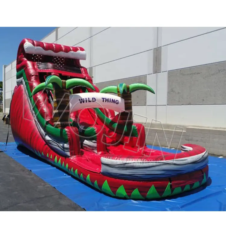 Tùy Chỉnh Màu Cây Cọ Chủ Đề 27ft Chiều Dài Inflatable Trượt Nước Với Hồ Bơi Cho Bữa Tiệc Sinh Nhật Hoặc Sự Kiện Cho Trẻ Em Và Người Lớn