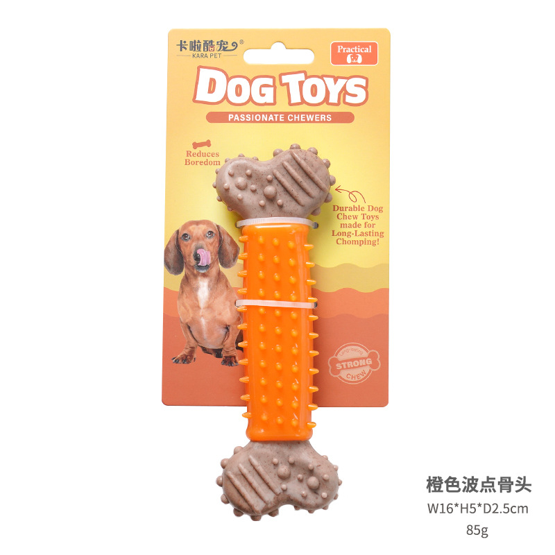 Orange polka dot bone