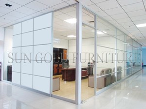 Relocatable <strong>Modular</strong> Aluminum <strong>Partition</strong> Wall <strong>System</strong> with Built-in Doors for Office - Product Image 5