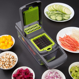 2021 yeni çok fonksiyonlu plastik dilimleme yükseltilmiş 7 bıçakları dilimleme manuel sebze kesici salata Maker patates soğan havuç kesici - Product Image 6