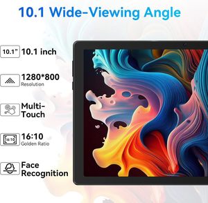 Tableta de 10,1 pulgadas Android 14 Widevine L1 HD Octa-Core 2,0 GHz 8GB RAM 64GB ROM (1TB TF) 4G WiFi 6 para Bluetooth 5,0 PC - Product Image 2