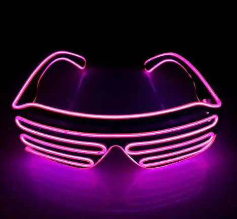 2023Glow màn trập Neon Rave Kính El dây nhấp nháy LED Kính mát ánh sáng lên DJ trang phục cho Đảng