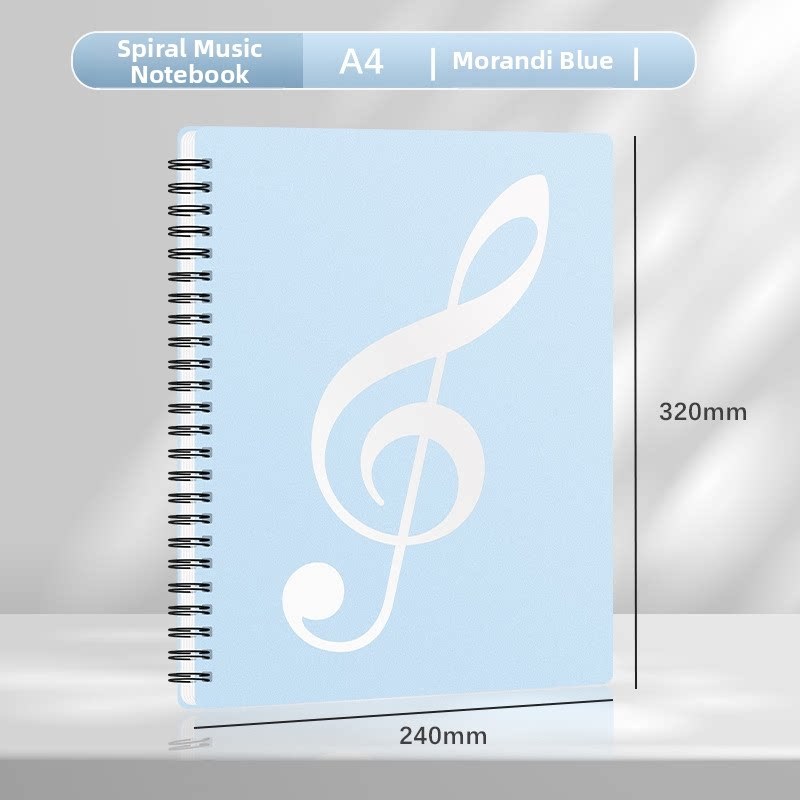 Music Note Pattern - Morandi Blue