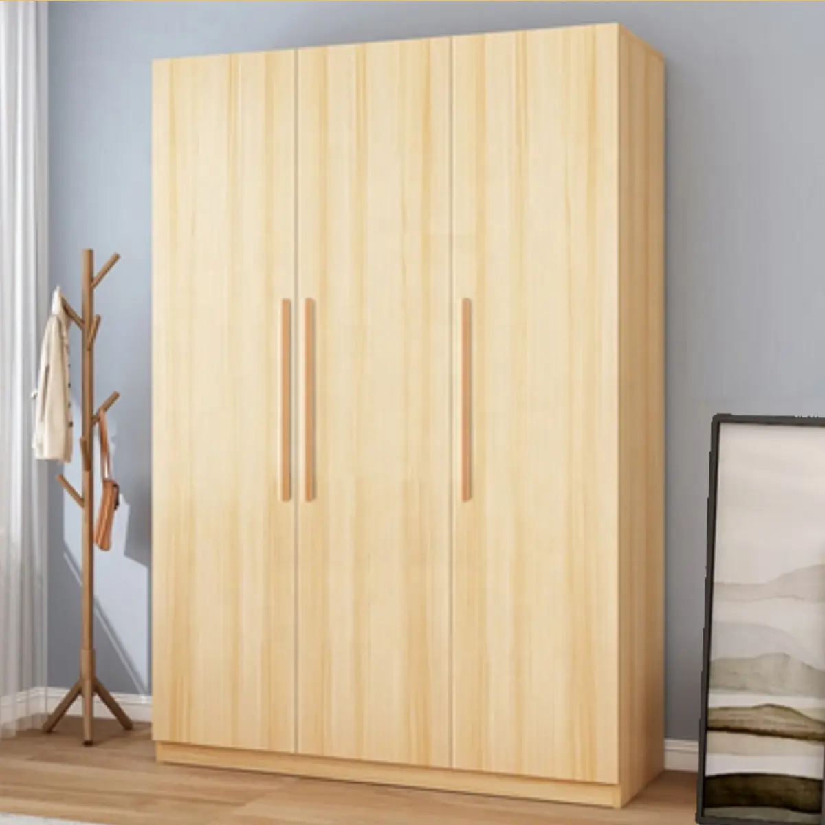 Armoire de rangement moderne de style simple chambre à coucher meubles en bois massif vêtements couette armoire de rangement armoire de rangement