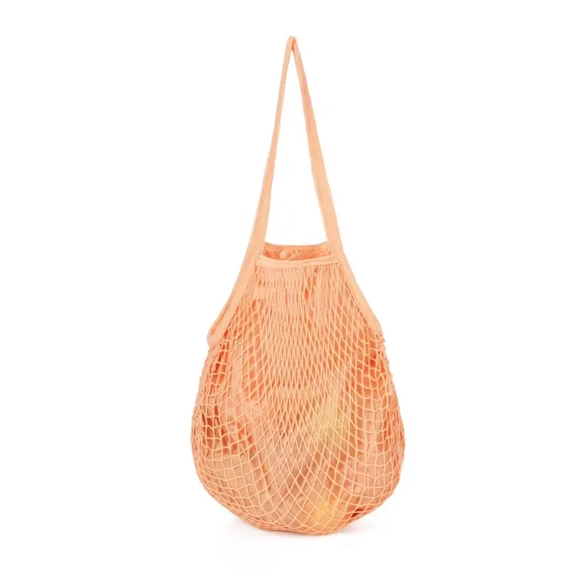 Özel katlanabilir ucuz moda güzel organik narin tığ Tote el yapımı kaliteli omuz alışveriş çantası Net örgü çanta