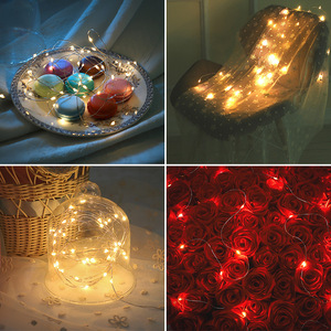 Holiday Light 3 funciones modo intermitente botón caja de batería Led luces decorativas en serie LED alambre de cobre cadena de luces - Product Image 6