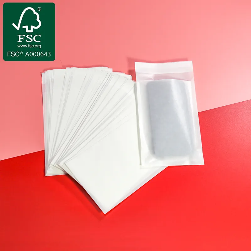 Bolsas de papel blanco para empacar ropa interior camisetas calcetines y Zapatos Ropa autoadhesiva bolsa de papel de embalaje