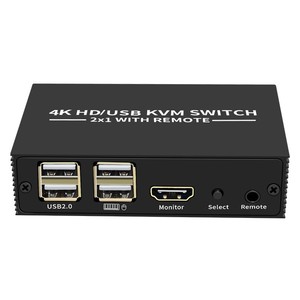 4K HDMI KVM Switch 2x1 4x1 con USB2.0 Hub HDMI USB KVM Switch 2PC 4PC Monitor de computadora Compartir para teclado Ratón Impresora