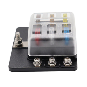 12Vブレードヒューズ6回路ATC/ATO防水ヒューズボックスホルダー、<span class=keywords><strong>LED</strong></span>インジケーター付き12V/24VトラックボートマリンRV用防水カバー