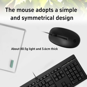 オフィスホームエンターテインメントゲーム用の新しいHPワイヤードキーボードとマウスの人間工学に基づいたワイヤーキーボードとマウスのコンボセット - Product Image 4
