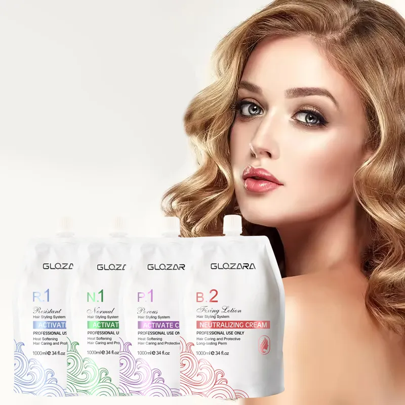 Glozara nhãn hiệu riêng chuyên nghiệp Salon sử dụng OEM Logo Hot Perm xoăn 4C elasticity sóng Styling permanet Perm Lotion