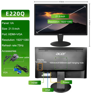 Acer 21,5 pulgadas Monitor de computadora FHD Pantalla LCD Monitor de entrada VGA