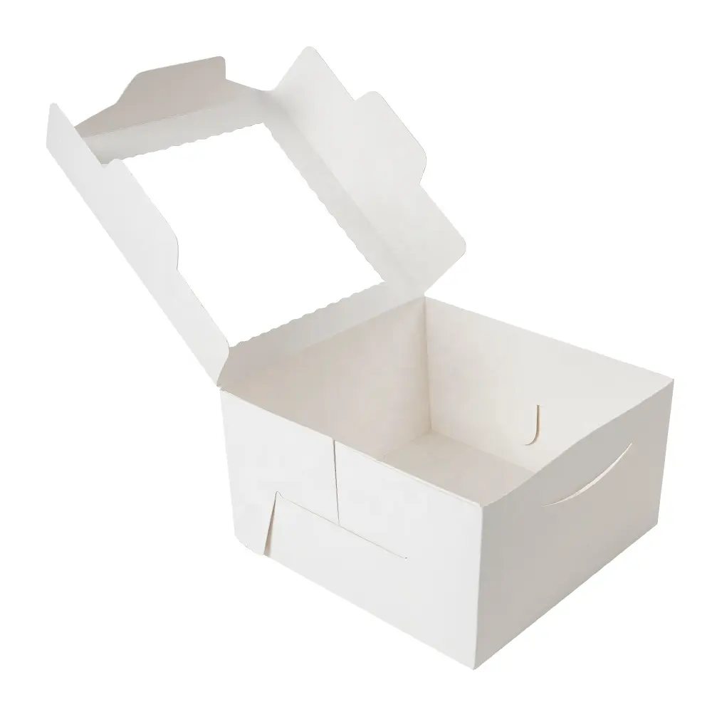 Caja transparente de papel para pasteles, suministros de fábrica, alta calidad, tamaño pequeño, galletas, pasteles, venta al por mayor