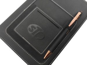 Cuaderno de trabajo/estudio de nuevo diseño con bolsillo pequeño Cuaderno de cuero genuino de escritura suave - Product Image 3