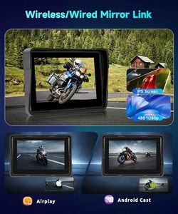 5inch <strong>Touch</strong> <strong>Screen</strong> Wireless Carplay Monitor Android Auto GPS Navigation Dual <strong>Bluetooth</strong> Siri Voice Control for Motorcycle - Product Image 5
