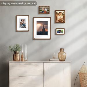 4x6 Photo <strong>Frame</strong> - Walnut Solid Wood Glass, Rounded 4x6 Photo <strong>Frame</strong>, Matte to 3x5 Photo - Wall or Desktop Decorative Display - Product Image 5