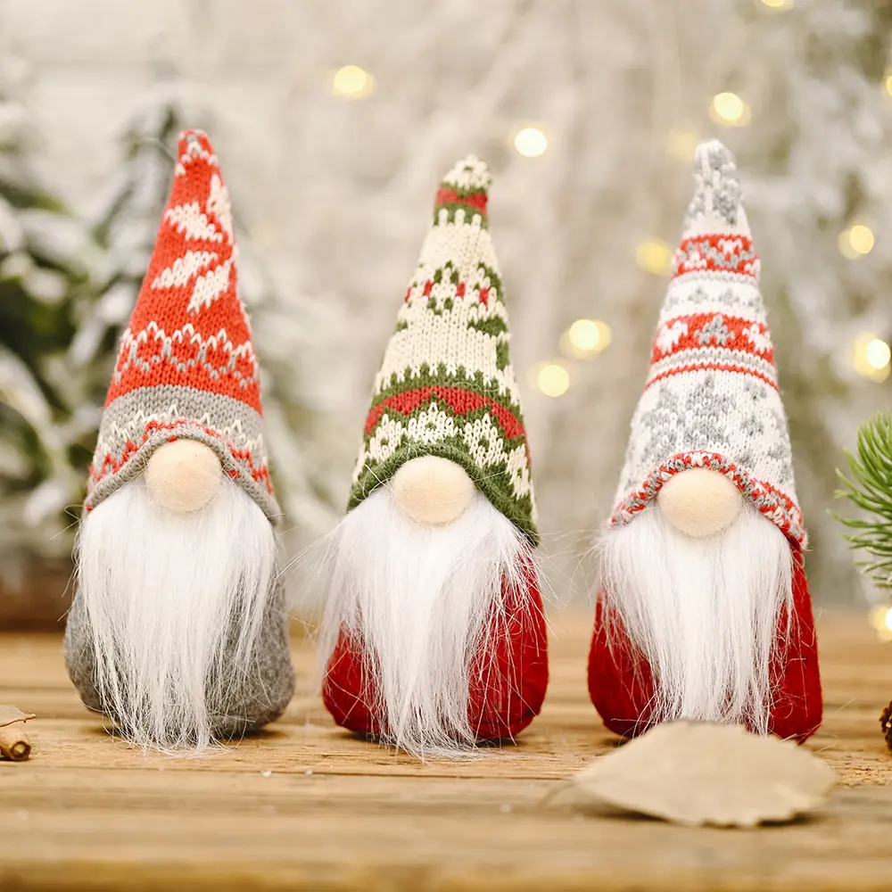 Jouet en peluche faite à la main, Figurine de père noël, Gnome, nouveauté, décoration, cadeaux de vacances, offre spéciale