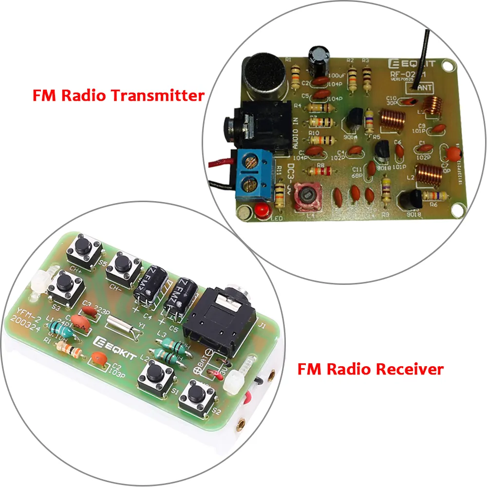 ชุดวิทยุสเตอริโอ FM 76-108MHz แบบ DIY,เครื่องส่งและรับสัญญาณ FM ไร้สายโมดูลการปรับความถี่โครงการฝึกบัดกรี